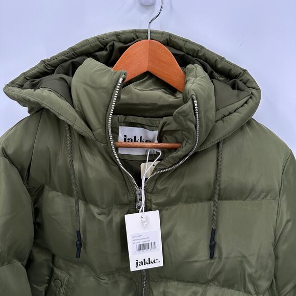 JAKKE NWT Evereve Poppy Recyled Puffer Coat Jacket in Olive Green // XS - Picture 15 of 16